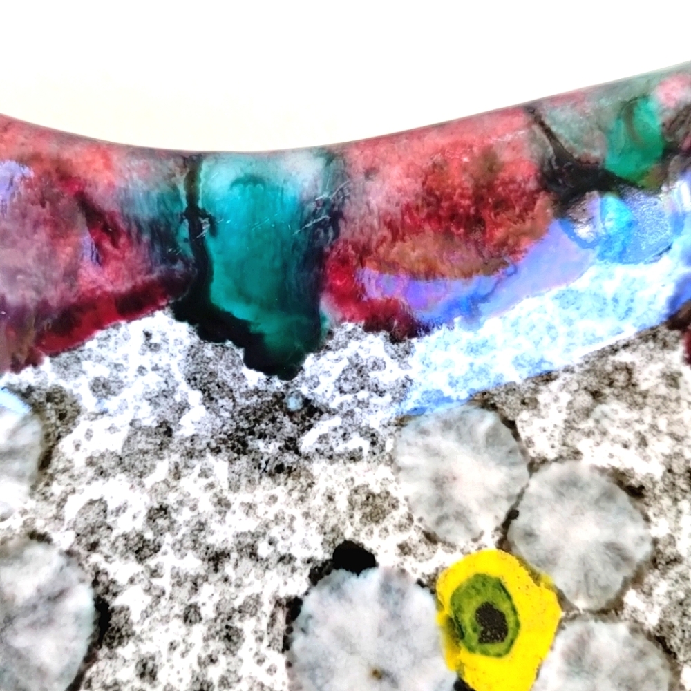 Italian Art Pottery Trinket Dish Ashtray Dripped Glazed Amoeba Freeform Signed - Picture 13 of 15